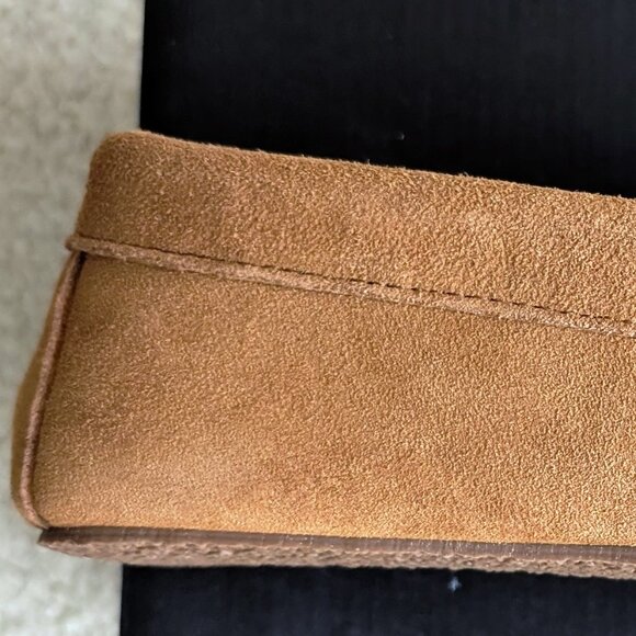 NIB New Nordstrom MICAH Suede Moccasin Slippers in Chestnut, Men’s Size 9-10 - Picture 6 of 16